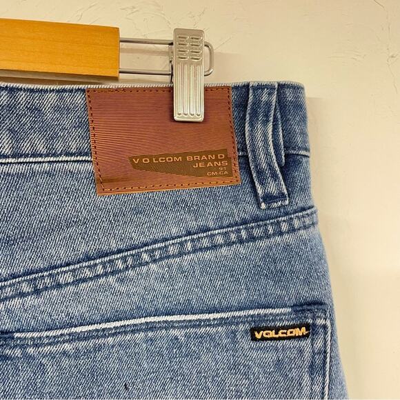 Volcom Kinkade Regular Straight Light Wash Womens Jeans 34 Blue High Rise Denim - Picture 5 of 13